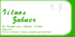 vilmos zahner business card